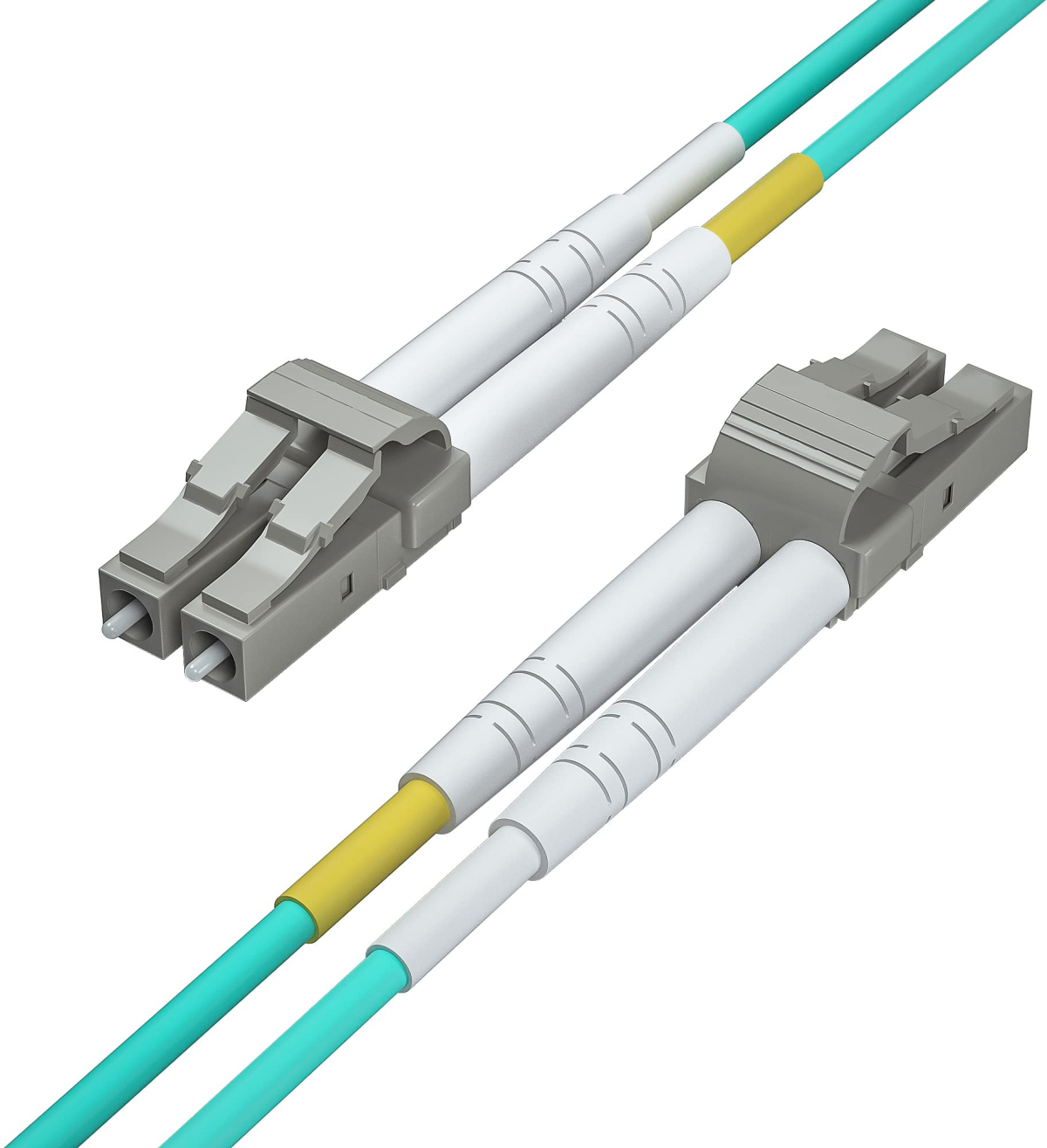 Оптична пач корда LC-LC мултимод OM4 дуплекс 3мм оптичен пач кабел, Aqua — 15 метрана ниска цена с бърза доставка - BestPC.BG