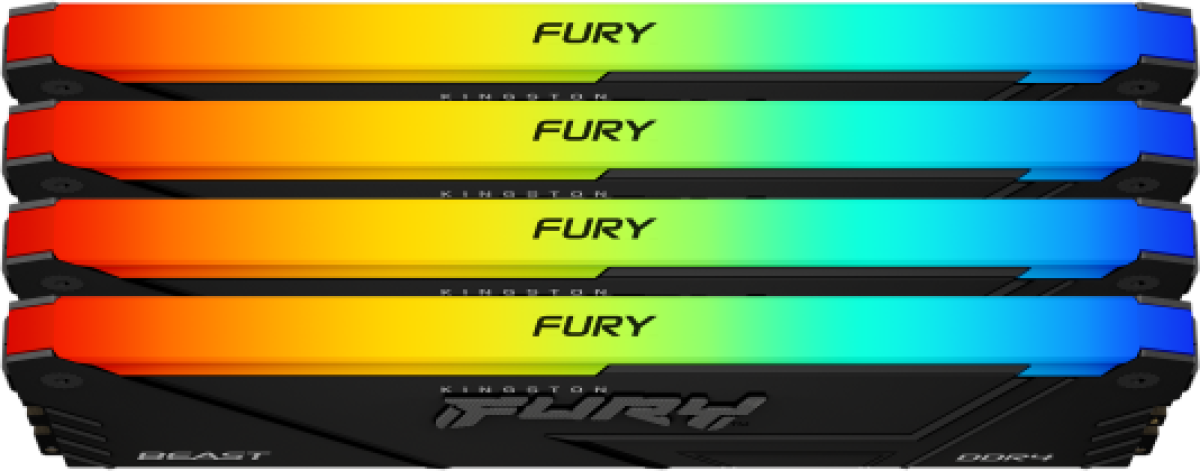 Памет Kingston FURY Beast Black RGB 64GB(4x16GB) DDR4 3200MHz CL16 2Rx8на ниска цена с бърза доставка - BestPC.BG