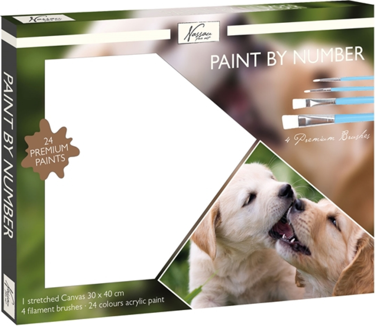Nassau Комплект рисуване по номера Куче, с 24 бои и 4 четкина ниска цена с бърза доставка - BestPC.BG