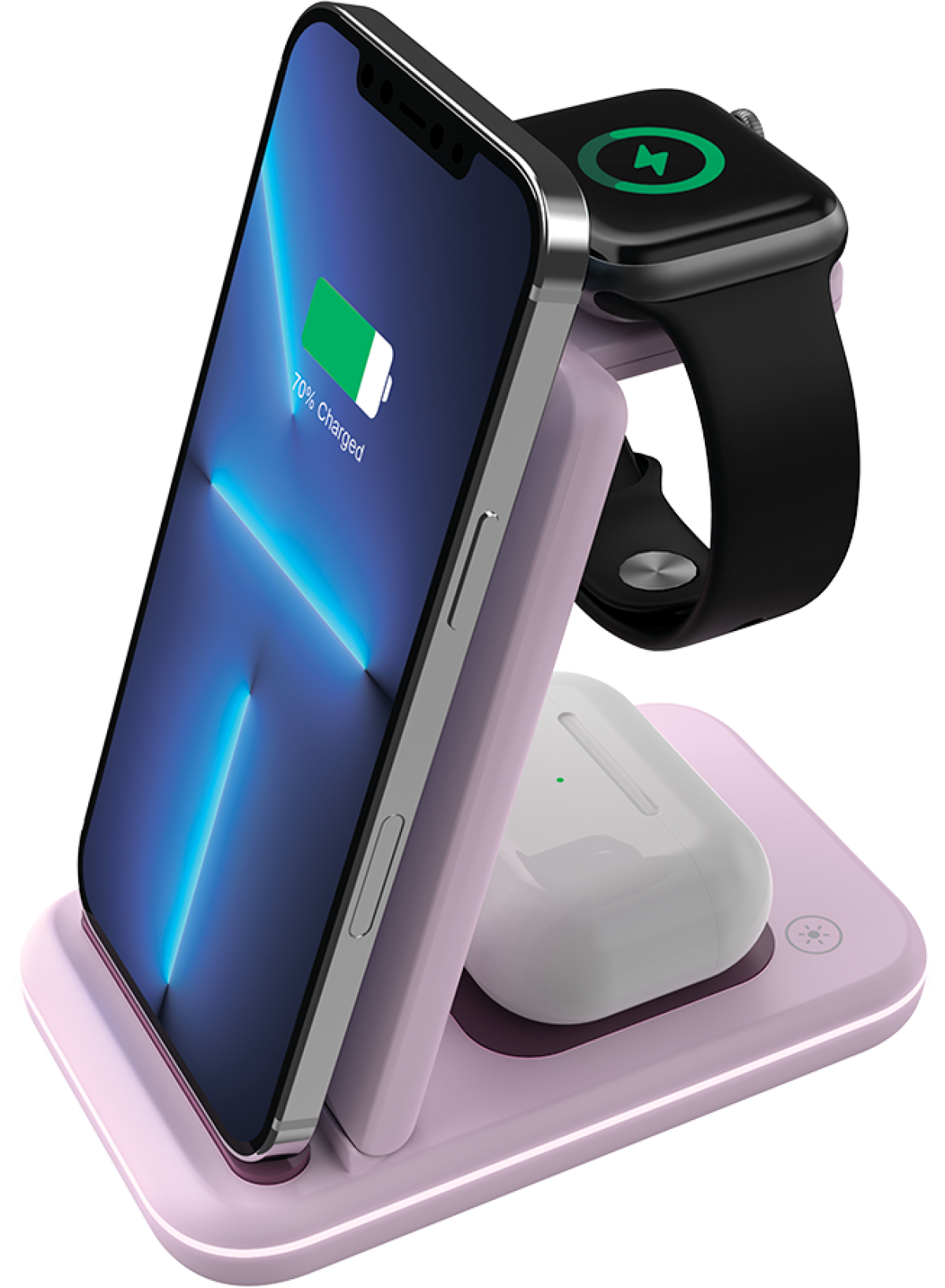 Принадлежност за смартфон Canyon WS-304 3в1 бързо зарядно, 15W, 1.5A, 12 V, 1x USB Тype-C, розов цвятна ниска цена с бърза доставка - BestPC.BG