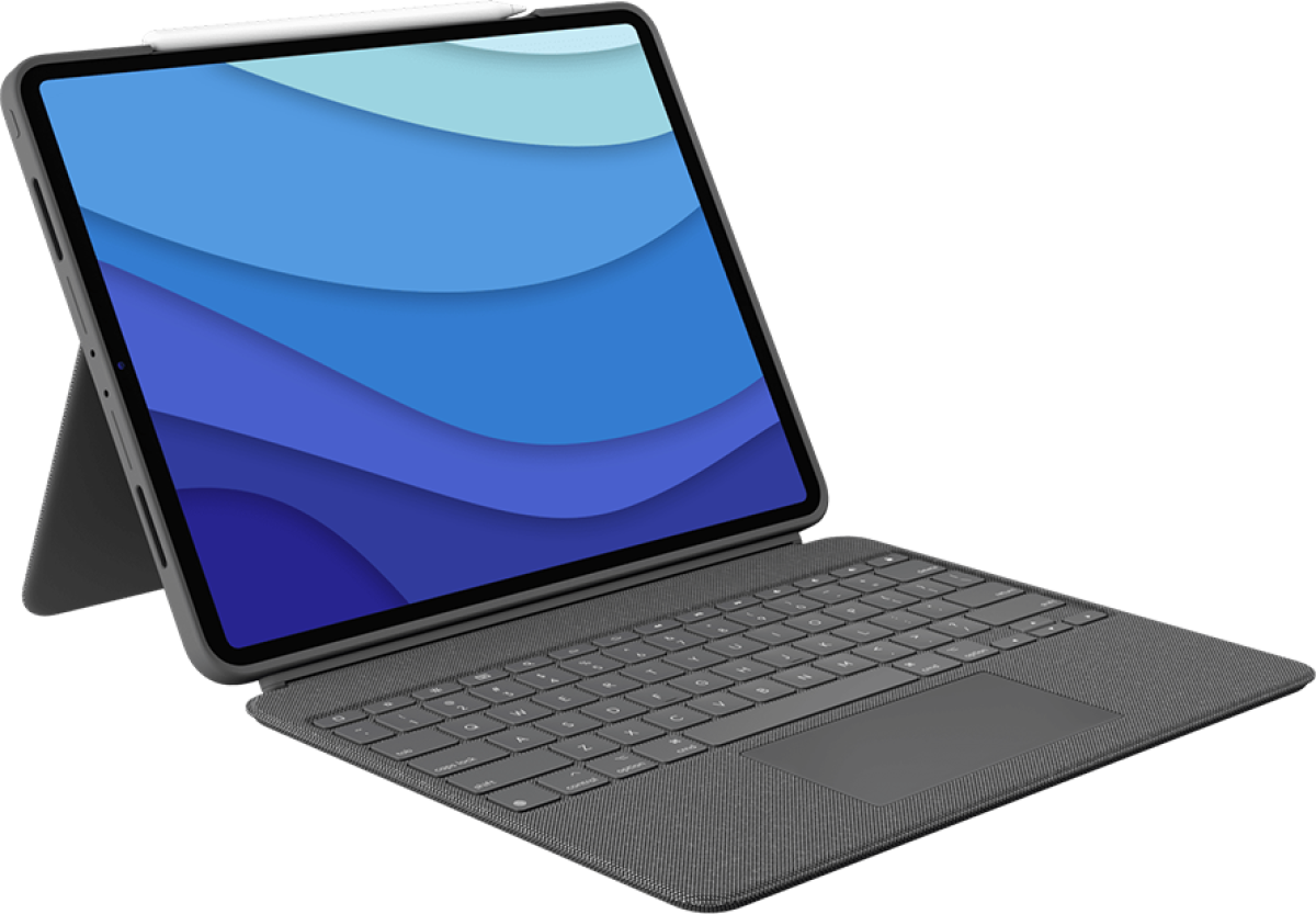 Калъф за таблет LOGITECH Combo Touch за Apple iPad Pro 12.9, Подсветка, тъчпад, Графитна ниска цена с бърза доставка - BestPC.BG