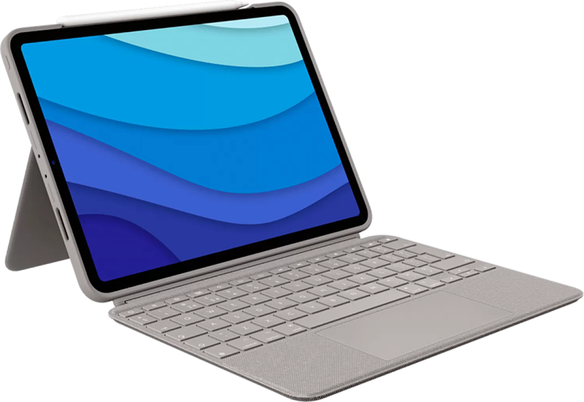 Калъф за таблет LOGITECH Combo Touch за Apple iPad Pro 12.9, Подсветка, тъчпад, Сивна ниска цена с бърза доставка - BestPC.BG