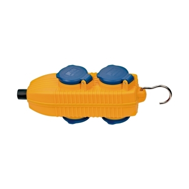 Разклонител 4x 2P+E IP54 със защитни капачки и кука без кабел Жълт - Brennenstuhl Powerblockна ниска цена с бърза доставка - BestPC.BG