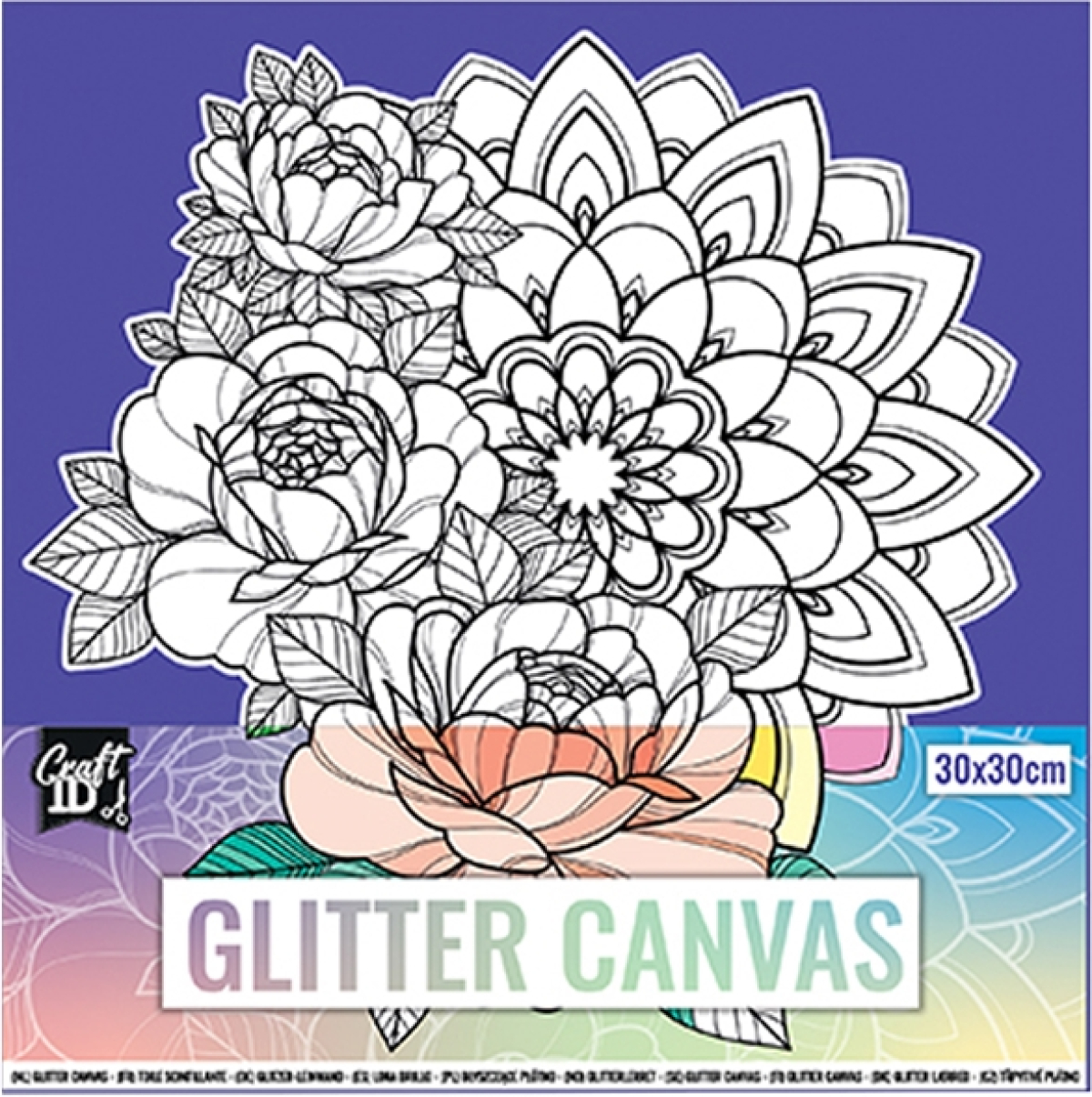 Craft ID Платно за оцветяване Цвете, покрито с брокат, 30 х 30 cmна ниска цена с бърза доставка - BestPC.BG