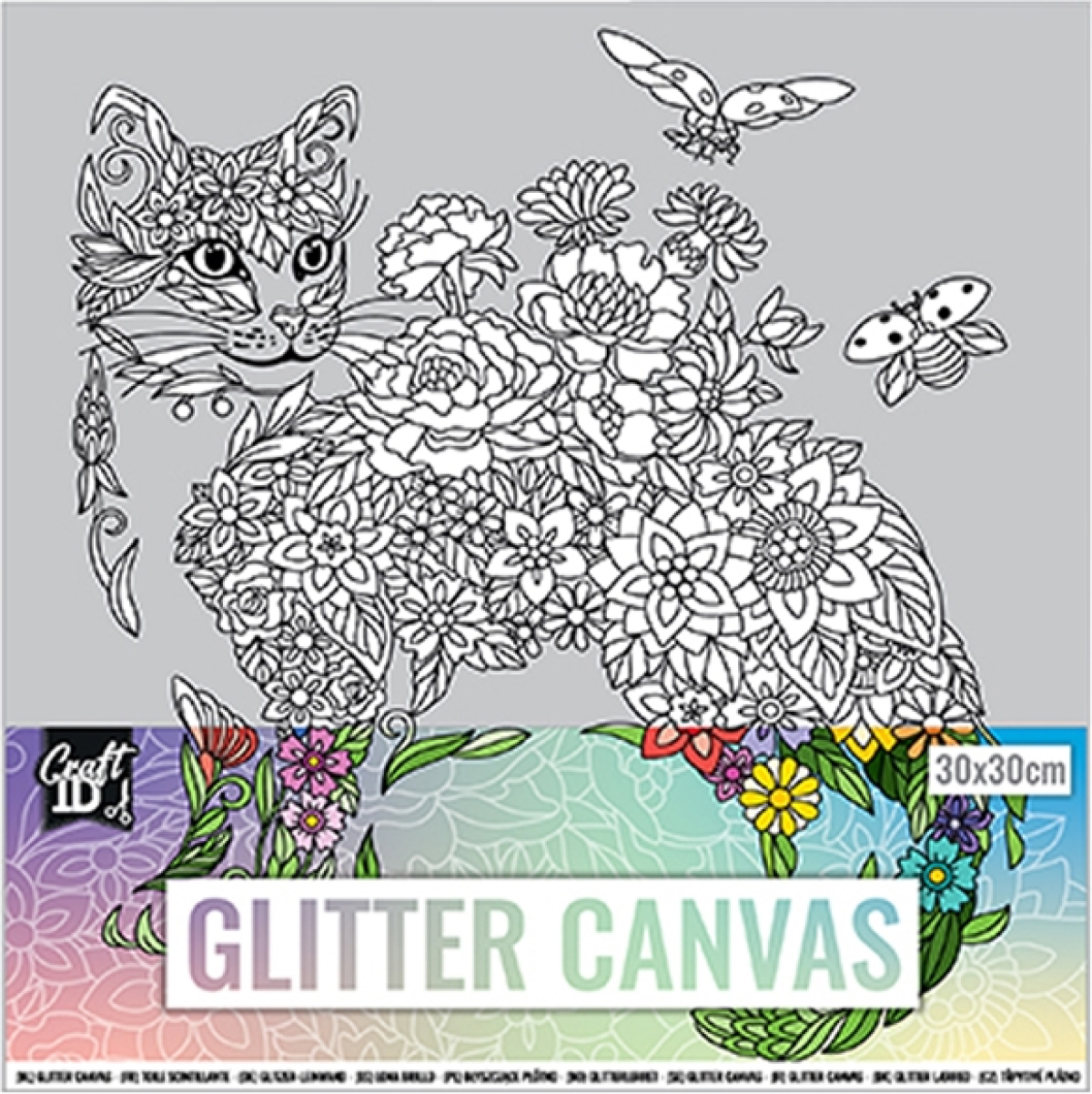 Craft ID Платно за оцветяване Котка, покрито с брокат, 30 х 30 cmна ниска цена с бърза доставка - BestPC.BG