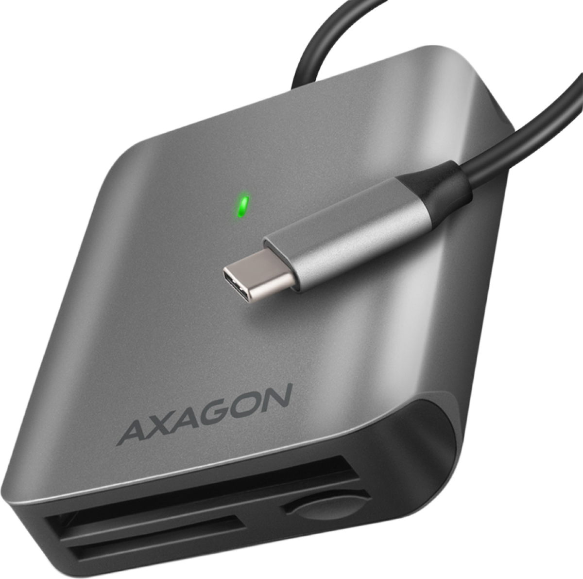 Картов четец Axagon CRE-S3C, MicroSD, SD, CF, USB 3.2 Type-C 15см, LED индикатор, Графитна ниска цена с бърза доставка - BestPC.BG