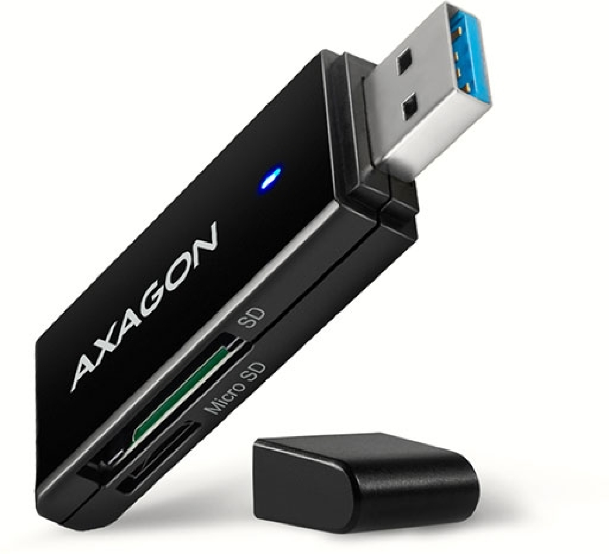 Картов четец Cardreader USB3-A, SD-Micro SD, AXAGON CRE-S2Nна ниска цена с бърза доставка - BestPC.BG
