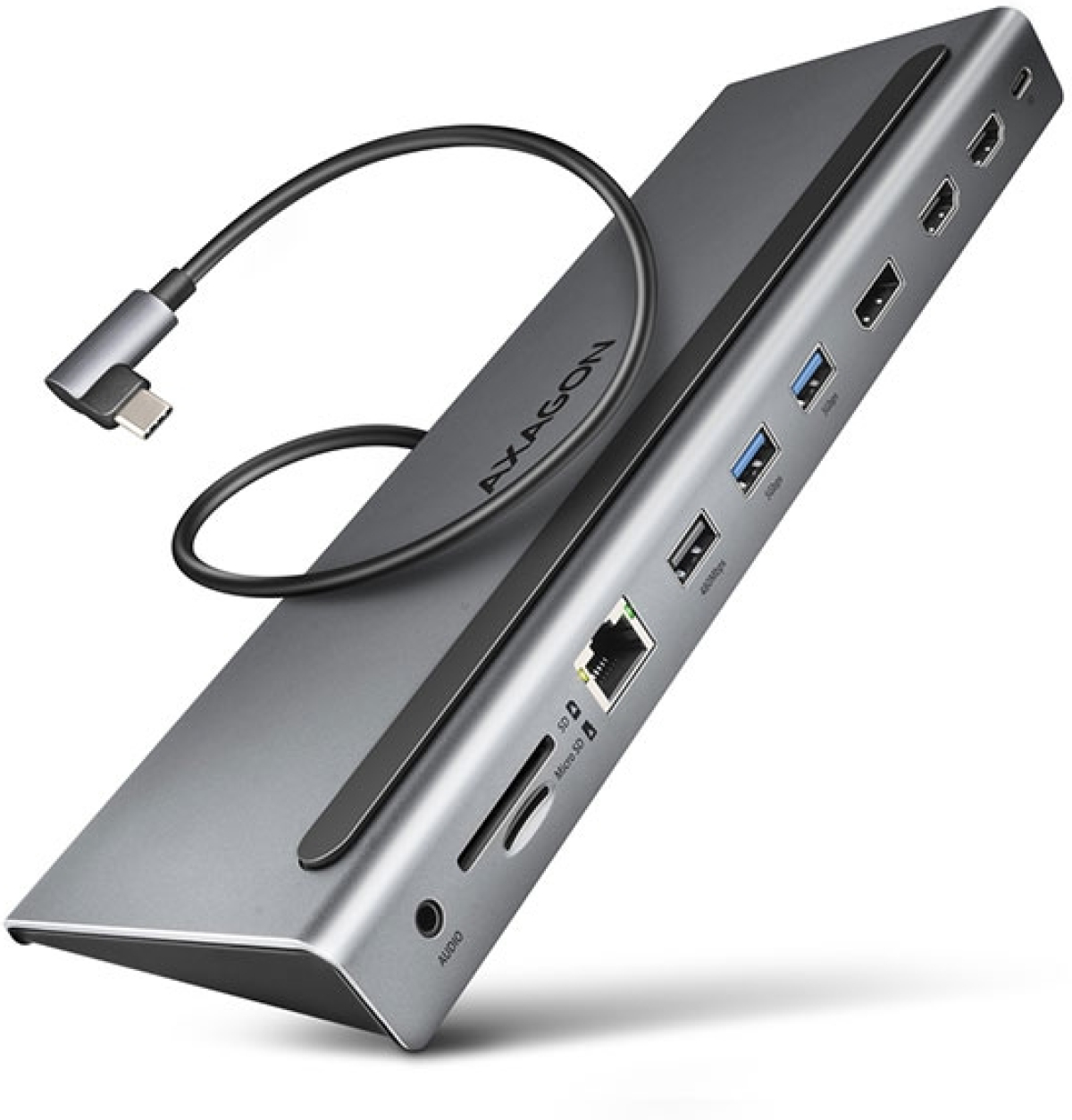 USB Хъб USB-C Multiport Dock, 11-port, PD, AXAGON HMC-4KX3на ниска цена с бърза доставка - BestPC.BG