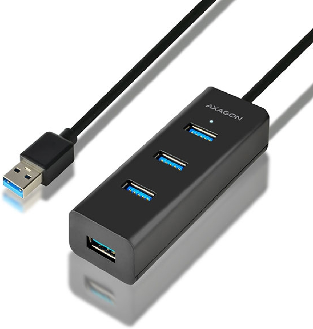 USB Хъб HUB USB to 4xUSB3.0, 1.2m, AXAGON HUE-S2BLна ниска цена с бърза доставка - BestPC.BG