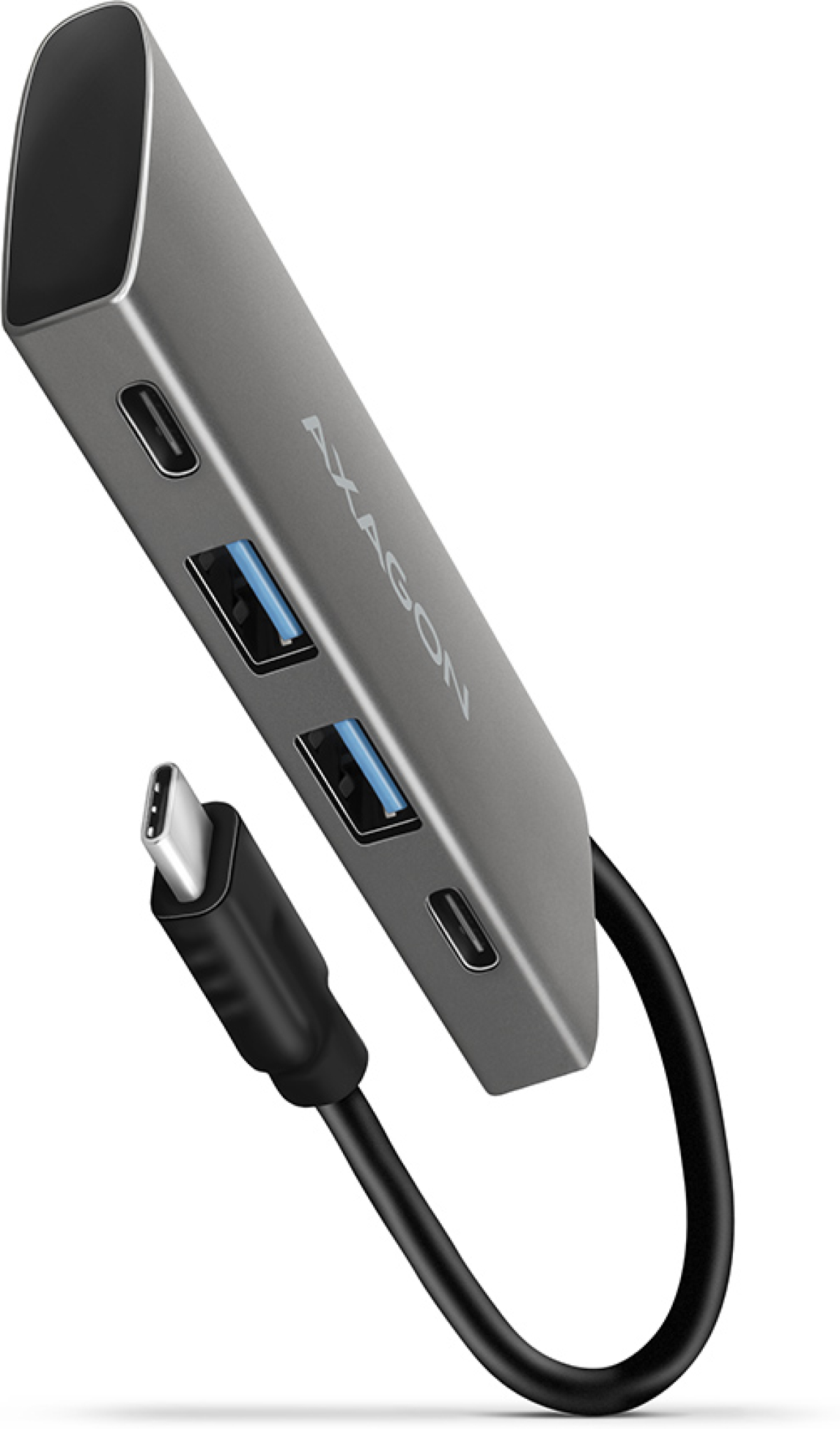 USB Хъб AXAGON HMC-4G2, 1x USB Type-C, 2x USB 3.2, 2x USB Type-C, Сивна ниска цена с бърза доставка - BestPC.BG