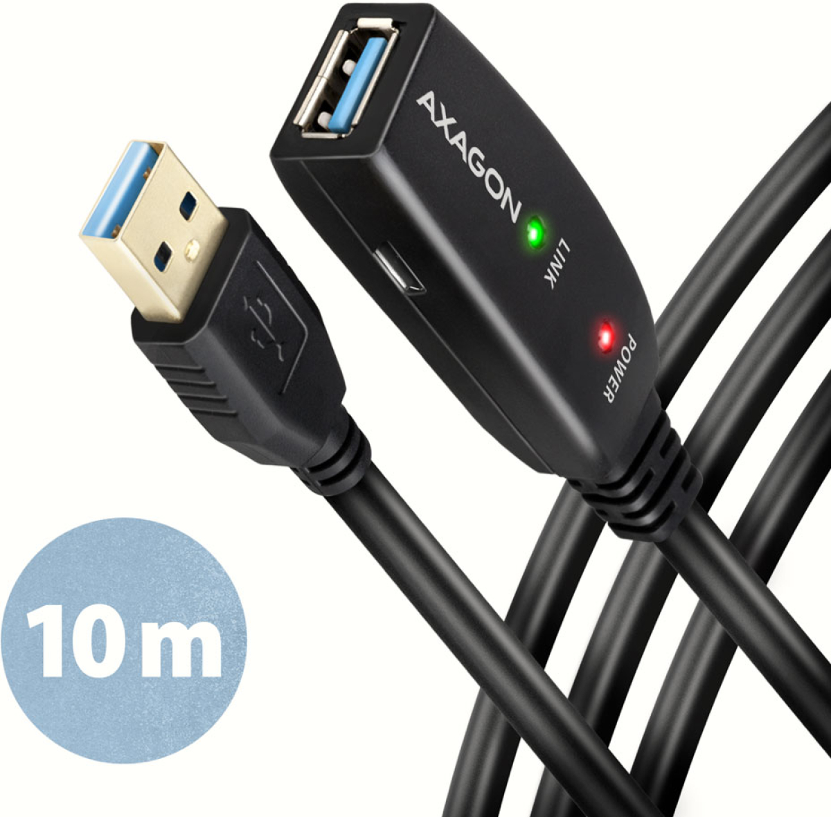 Кабел/адаптер AXAGON ADR-310, 10м, USB 3.1 Type -A, USB 3.0 Type -A, Micro USB, Екраниран, Черенна ниска цена с бърза доставка - BestPC.BG