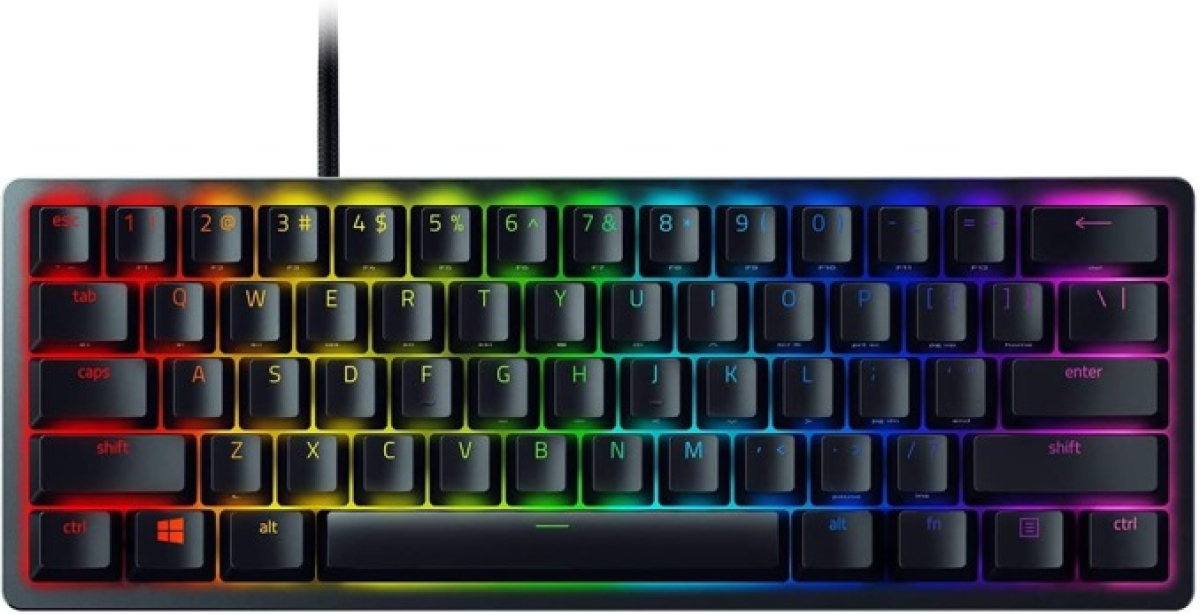 Клавиатура Razer Huntsman Mini, геймърска, с кабел, подсветка, механични суичове, черенна ниска цена с бърза доставка - BestPC.BG