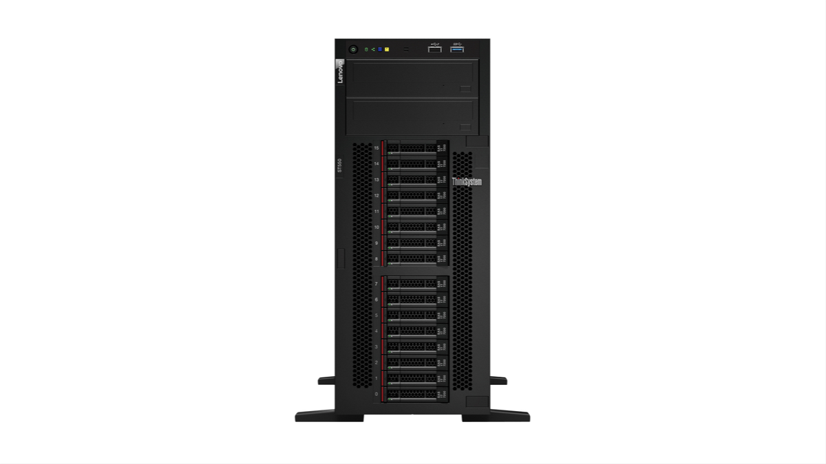Сървър Lenovo ThinkSystem ST550 - 10 - ядрен, Intel Xeon Silver 4210R, 2.4 GHz, 32 GB RAM памет, DDR4 SDRAM - ECC, 750 W, 80 PLUS Платинана ниска цена с бърза доставка - BestPC.BG