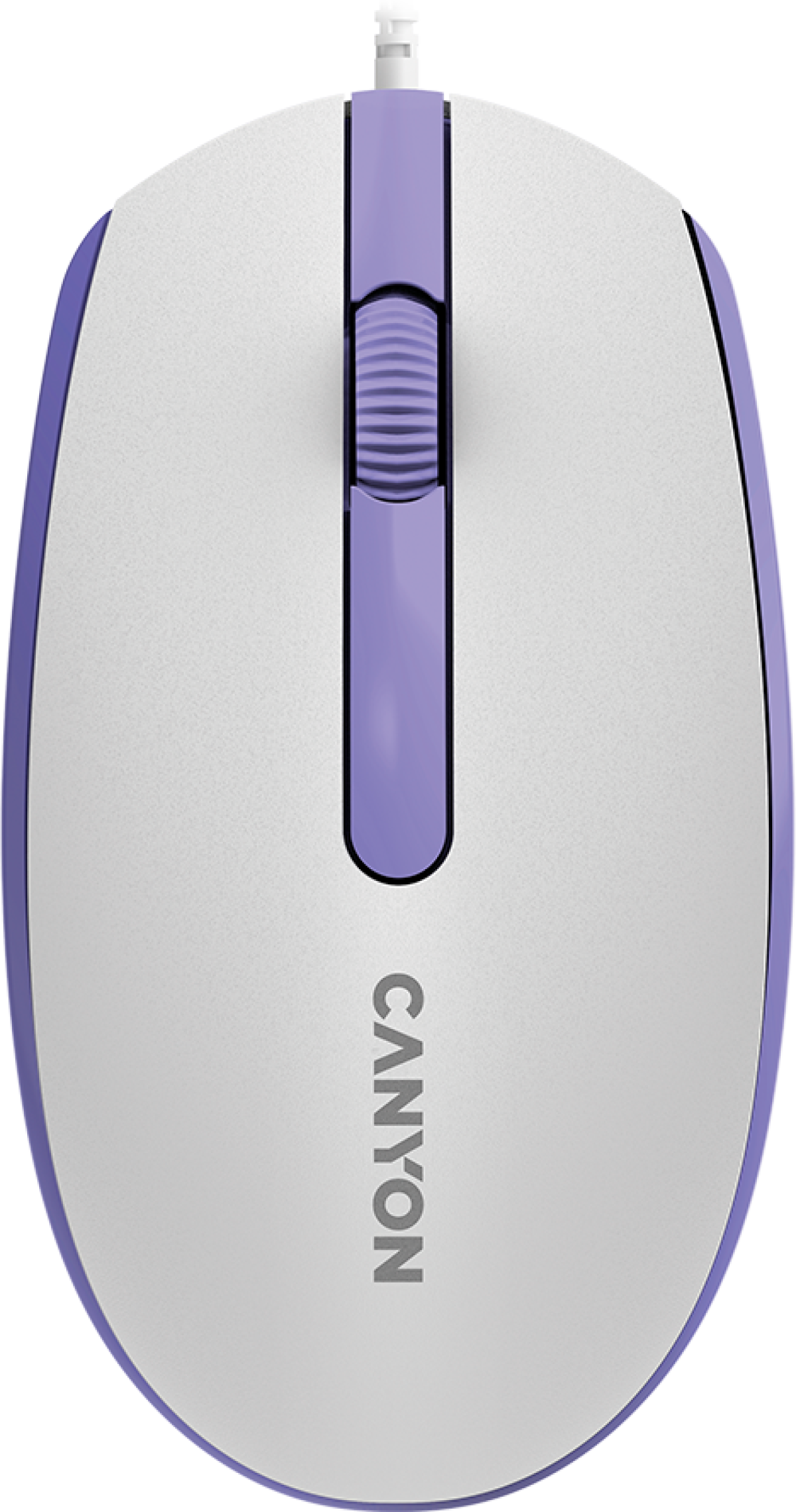 Мишка Canyon M-10, с кабел, 1000 dpi, подходяща за лява ръка, бял/лилав цвятна ниска цена с бърза доставка - BestPC.BG