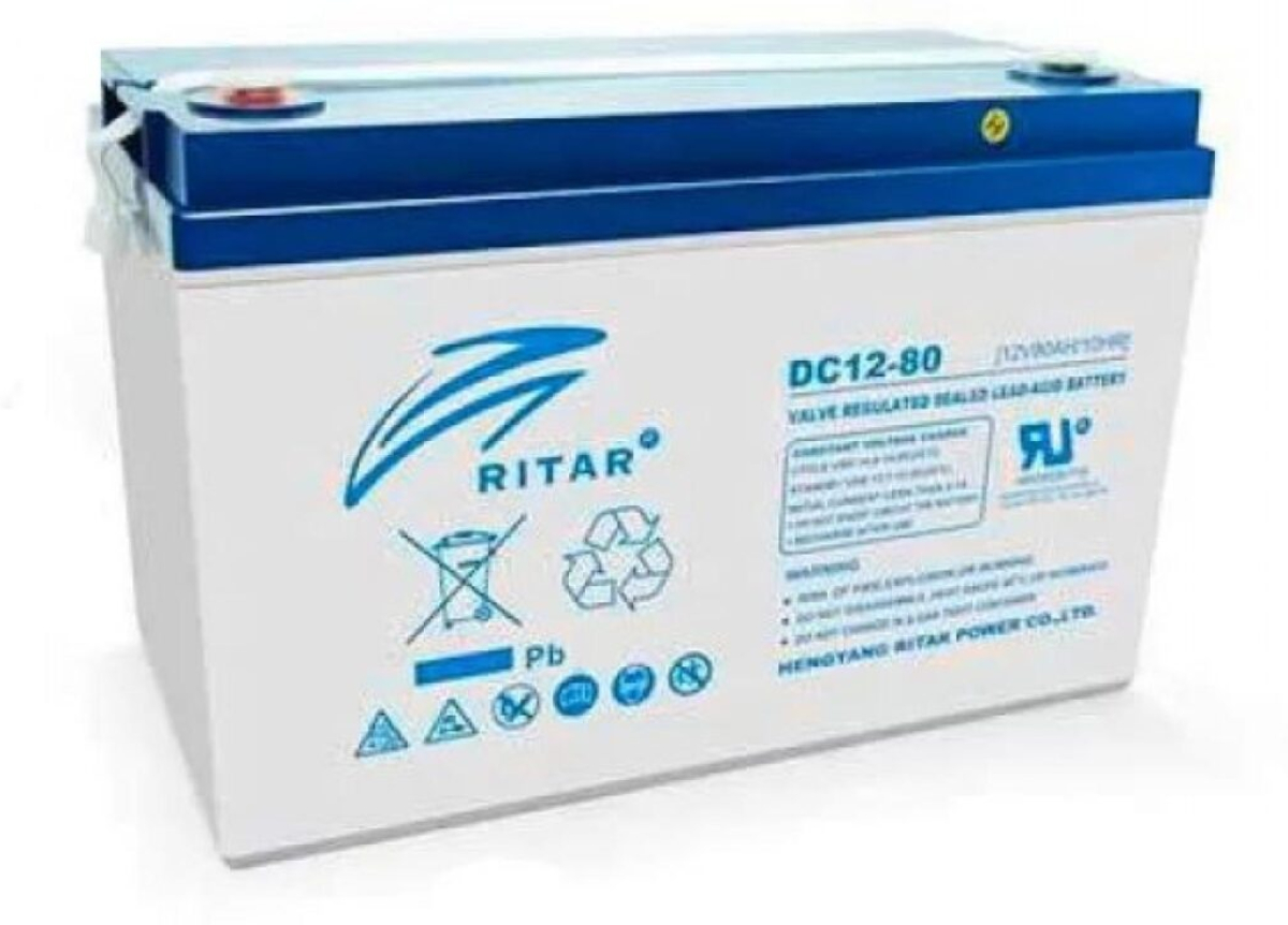 Оловна AGM Deep Cycle Батерия за соларни системи RITAR, 12V, 80Ah, F15-M8на ниска цена с бърза доставка - BestPC.BG