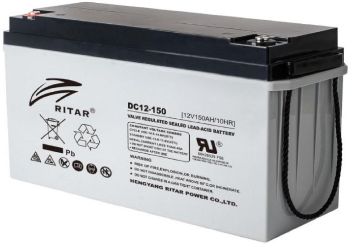 Оловна AGM Deep cycle батерия RITAR (DC12-150), 12V, 150Ah, 483 х 170 х 241ммна ниска цена с бърза доставка - BestPC.BG