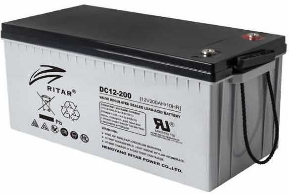 Оловна AGM Deep cycle батерия RITAR (DC12-200), 12V, 200Ah, 522 х 240 х 219ммна ниска цена с бърза доставка - BestPC.BG