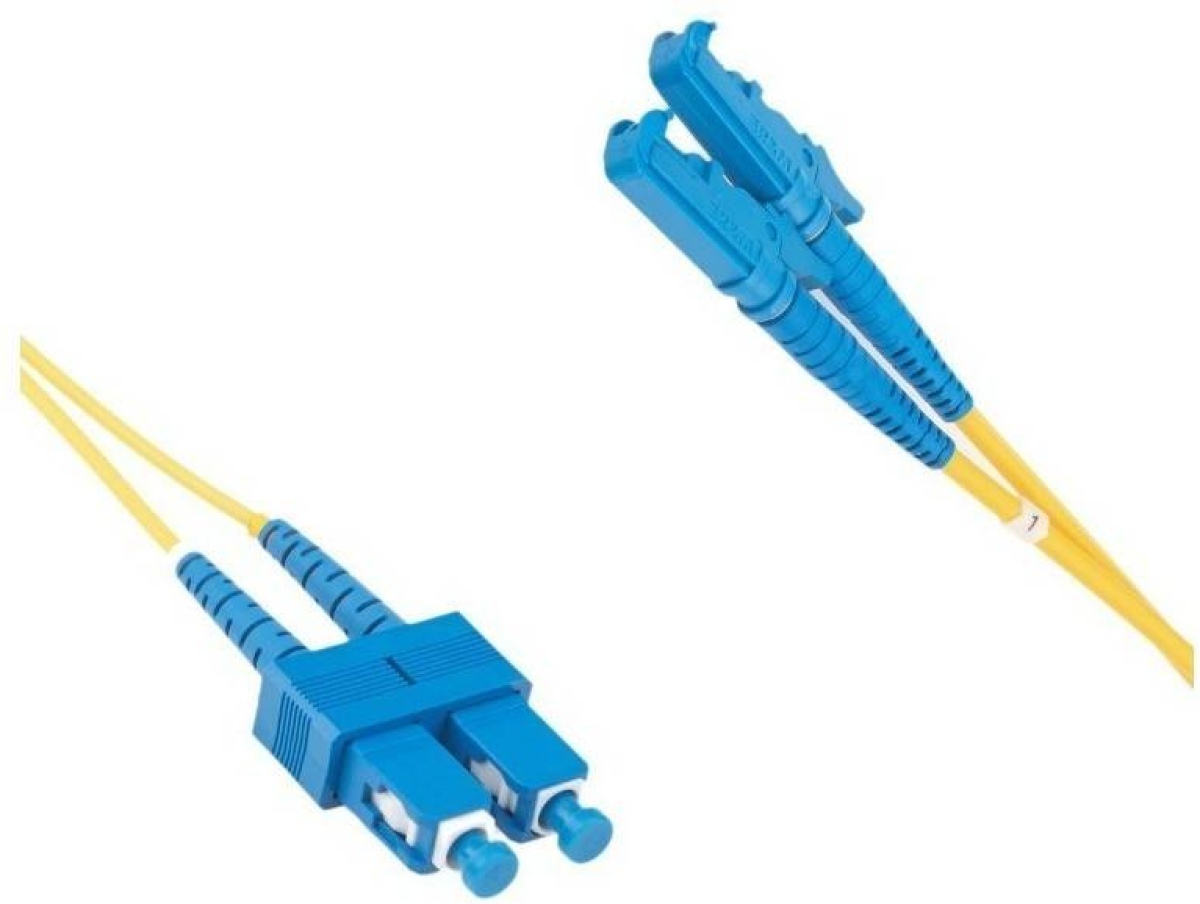 Оптична пач корда E2000-UPC-SC-UPC, дуплекс, сингъл мод OS2, 3 мм оптичен пач кабел — 2 метрана ниска цена с бърза доставка - BestPC.BG