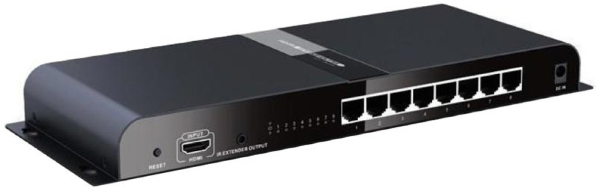 HDMI удължител с 8 порта IR HDbitT, до 120 м с кат. 6 кабелна ниска цена с бърза доставка - BestPC.BG