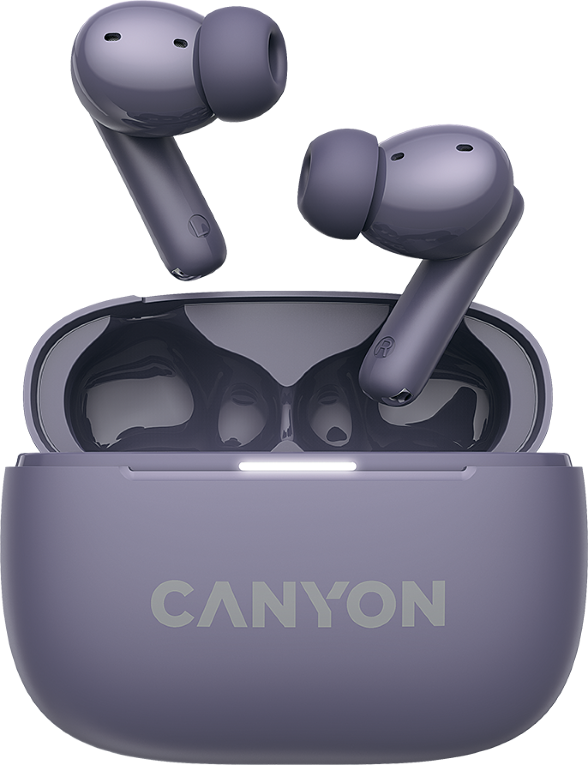 Слушалки Canyon OnGo 10 ANC TW, Микрофон, In-Ear, Bluetooth 5.3, USB-C, Лилавна ниска цена с бърза доставка - BestPC.BG