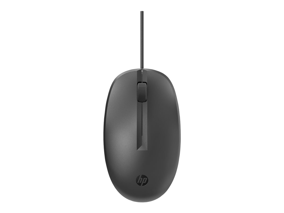 Мишка HP 125, с кабел, оптичен сензор, 1200 dpi, черен цвятна ниска цена с бърза доставка - BestPC.BG