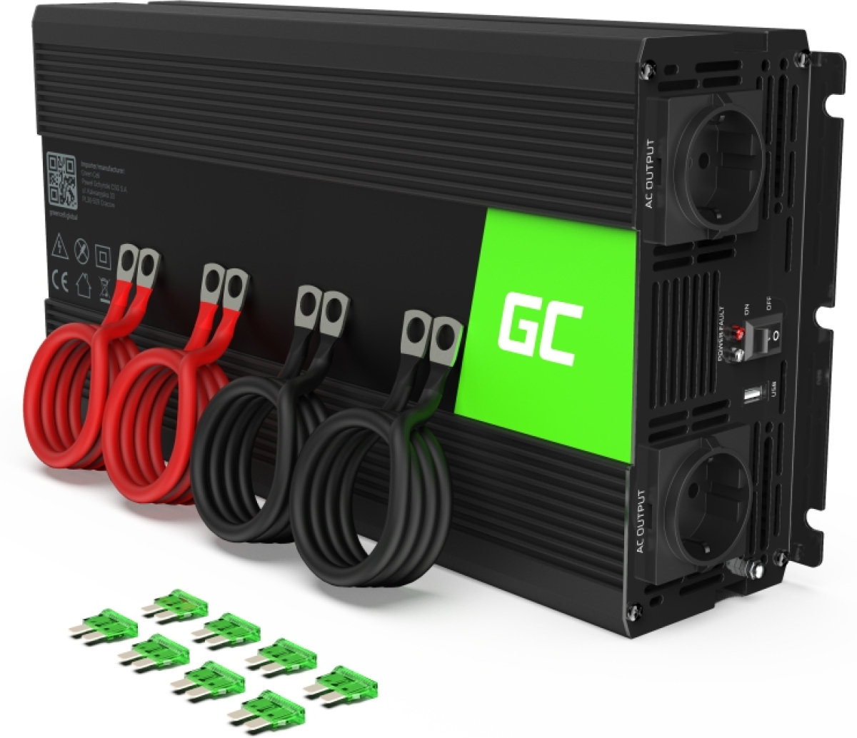 Инвертор GREEN CELL, 12-220V, DC-AC, 3000W-6000W, Модифицирана синусоидана ниска цена с бърза доставка - BestPC.BG