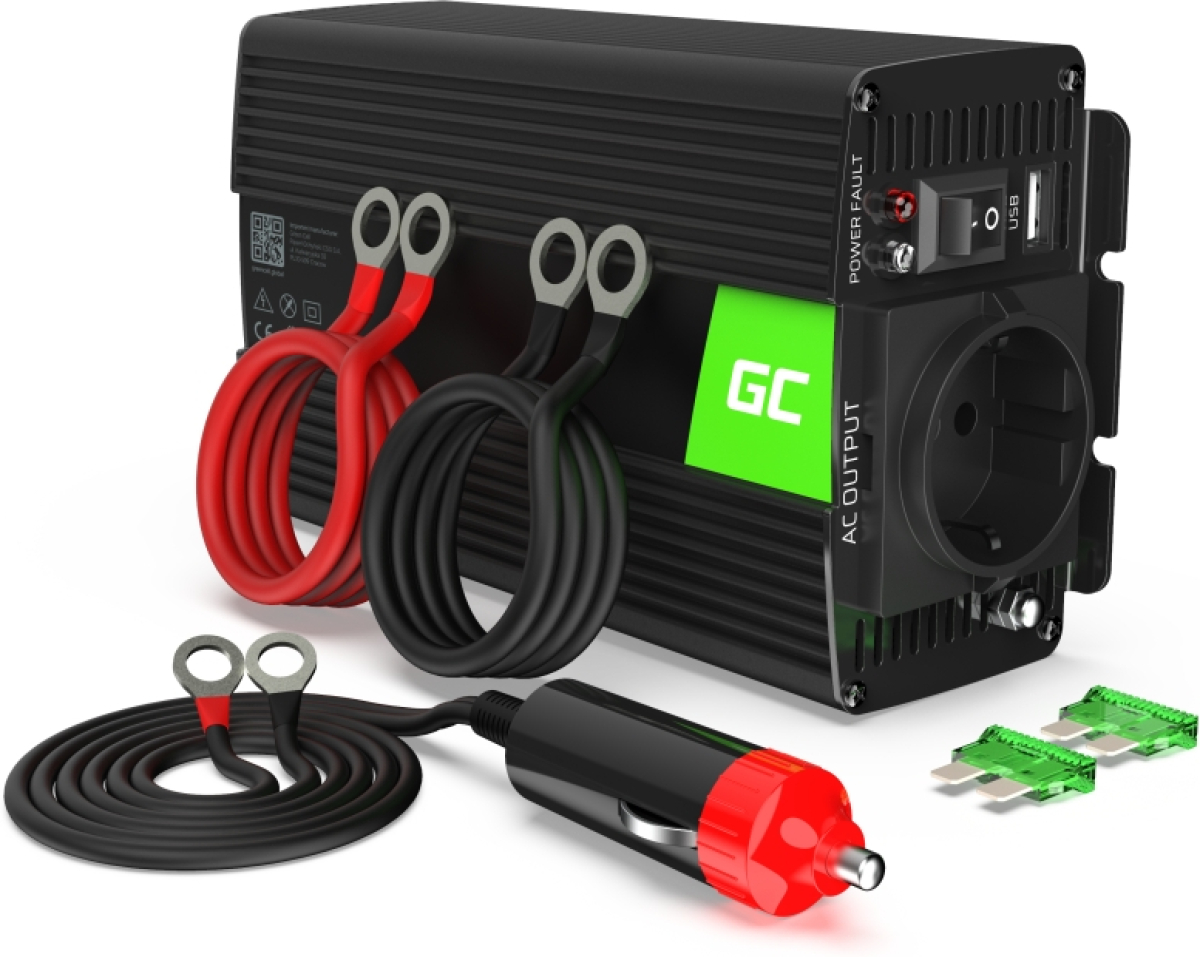 Инвертор GREEN CELL, 24V, 300W-600W, 50Hz, Чиста синусоидана ниска цена с бърза доставка - BestPC.BG
