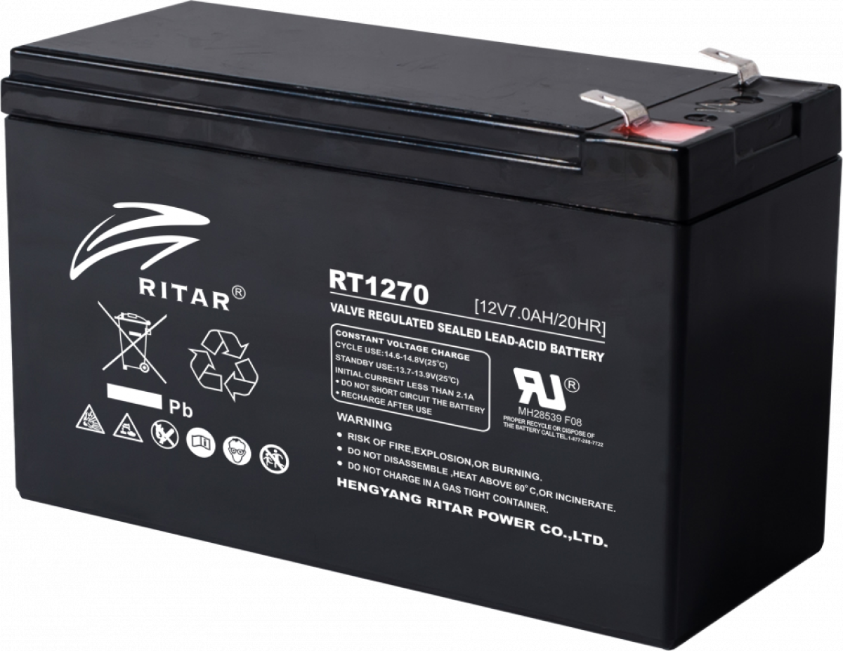 Оловна Батерия RITAR, (RT1270) AGM, 12V, 7Ah, 151- 65- 94 mm, Терминал1на ниска цена с бърза доставка - BestPC.BG
