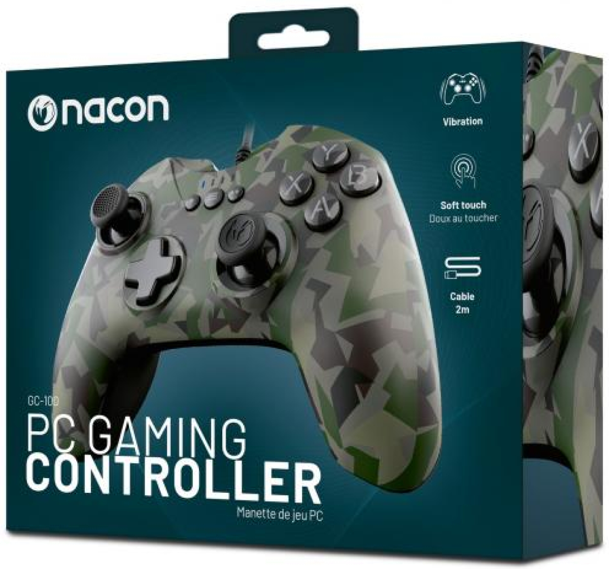 Мултимедиен продукт Жичен Геймпад Nacon GC-100XF FOREST, С кабел, USB, Вибрация, Камуфлажна ниска цена с бърза доставка - BestPC.BG