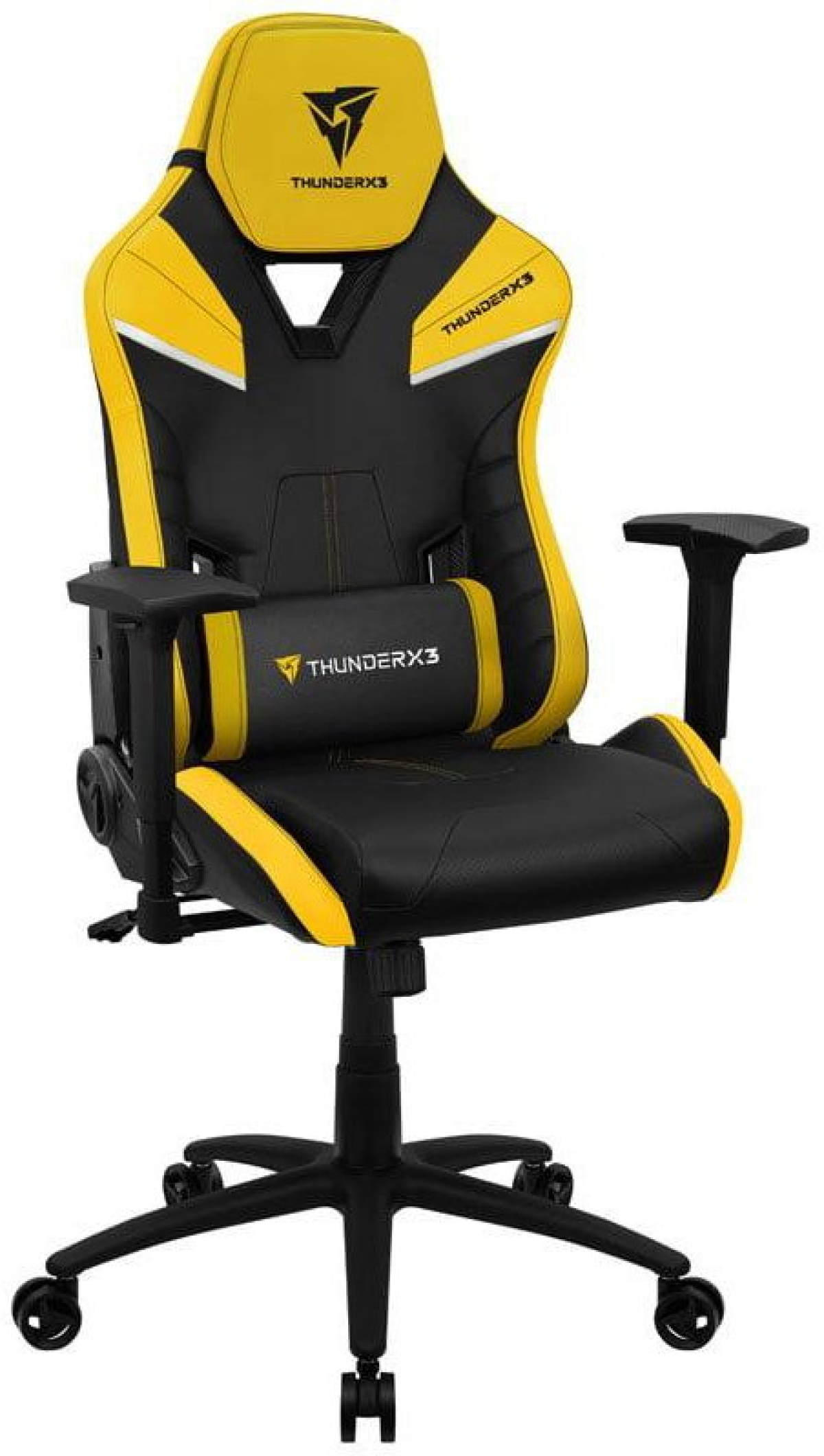 Геймърски стол ThunderX3 TC5, PVC кожа, Газов амортисьор, 1250 - 1350 мм, До 150 кг, Жълтна ниска цена с бърза доставка - BestPC.BG