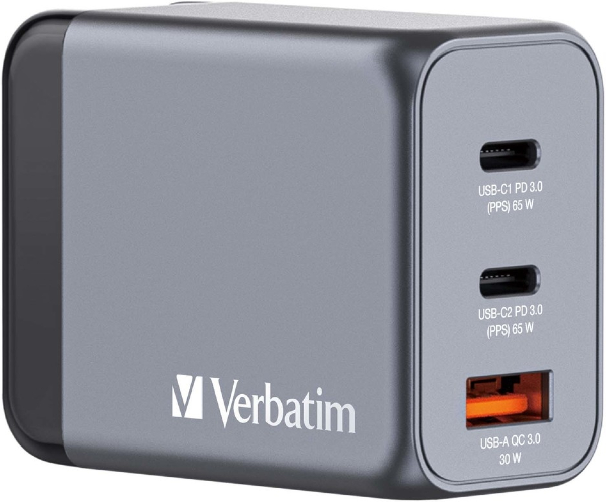 Принадлежност за смартфон Verbatim GNC-65 GaN Charger 3 Port 65W USB A-C (EU-UK-US)на ниска цена с бърза доставка - BestPC.BG