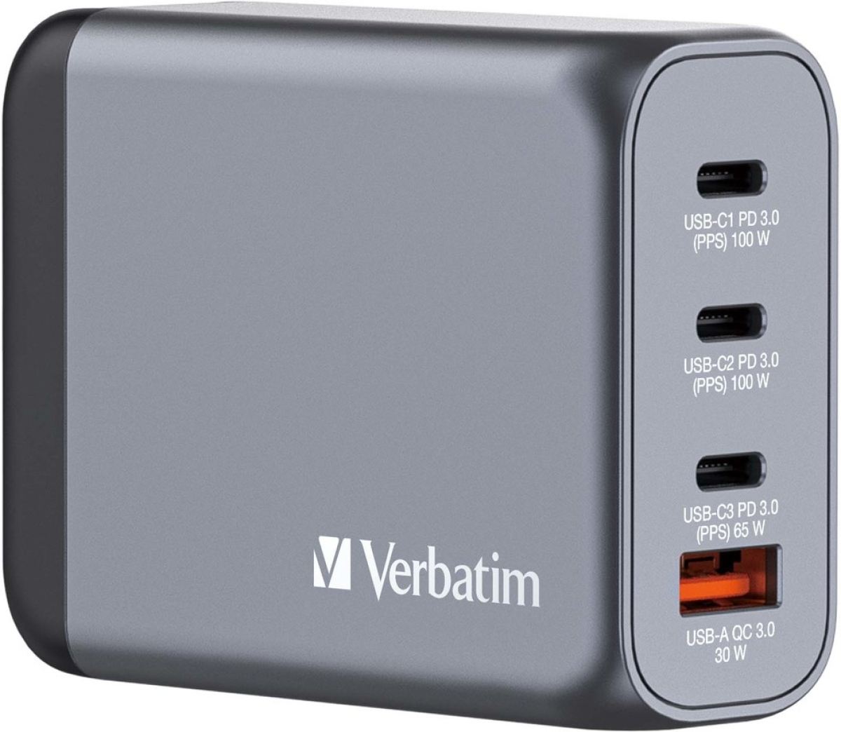 Принадлежност за смартфон Verbatim GNC-100 GaN Charger 4 Port 100W USB A-C (EU-UK-US)на ниска цена с бърза доставка - BestPC.BG