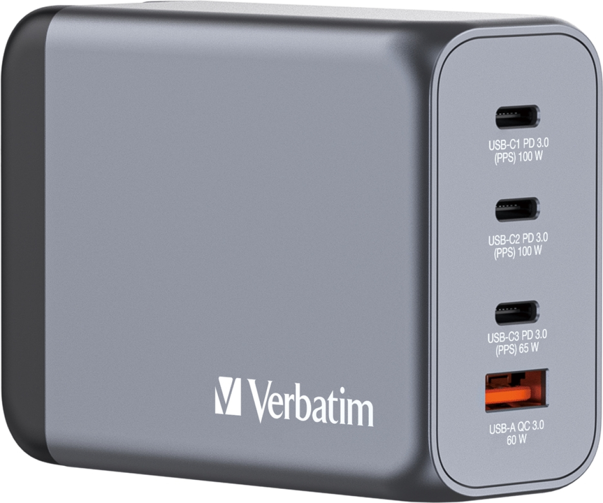 Принадлежност за смартфон Verbatim GNC-200 GaN Charger 4 Port 200W USB A-C (EU-UK-US)на ниска цена с бърза доставка - BestPC.BG