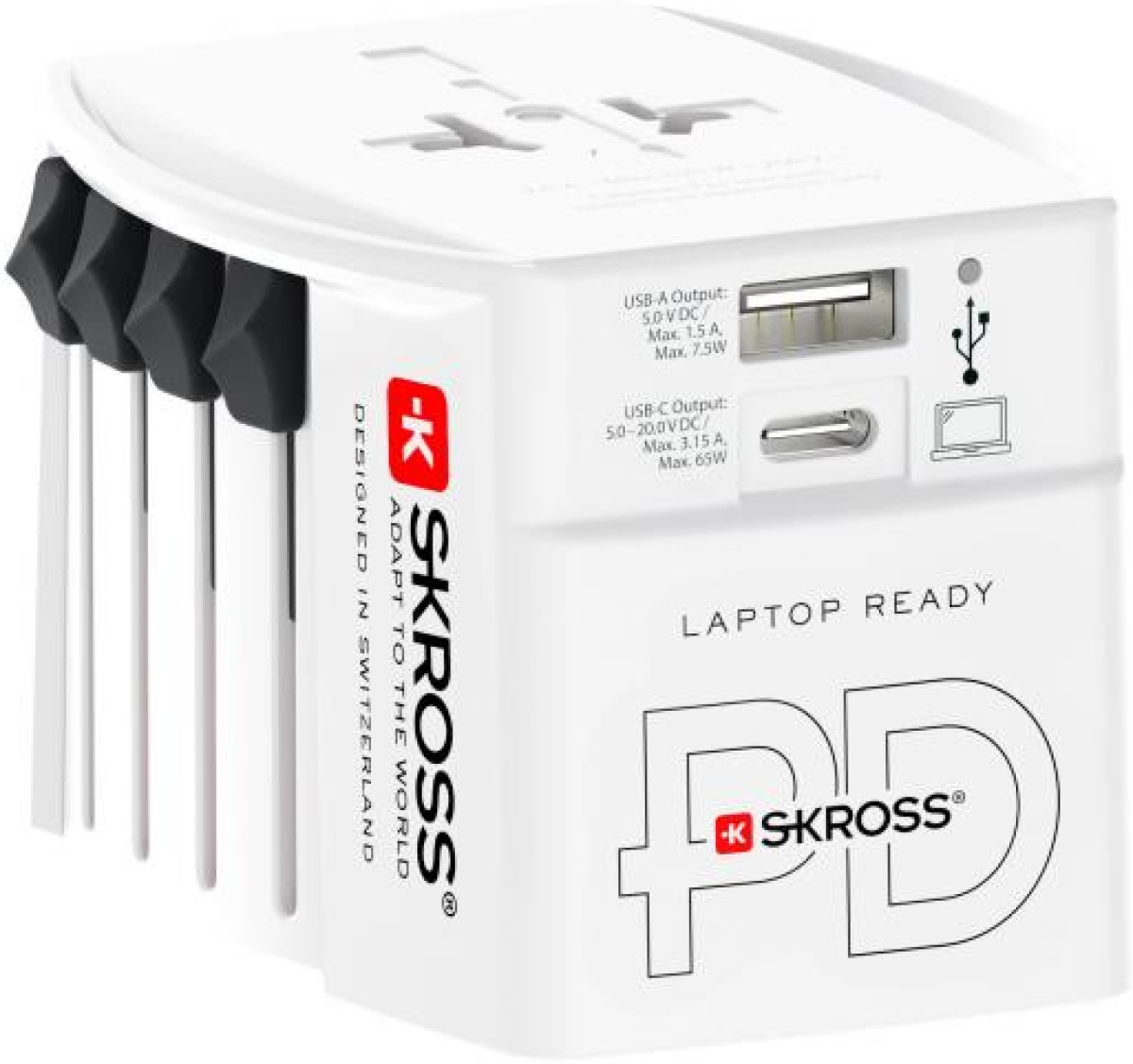 Принадлежност за смартфон Адаптер SKROSS AC65PD, USB-A, USB-C, 1.302976, World, Бялна ниска цена с бърза доставка - BestPC.BG