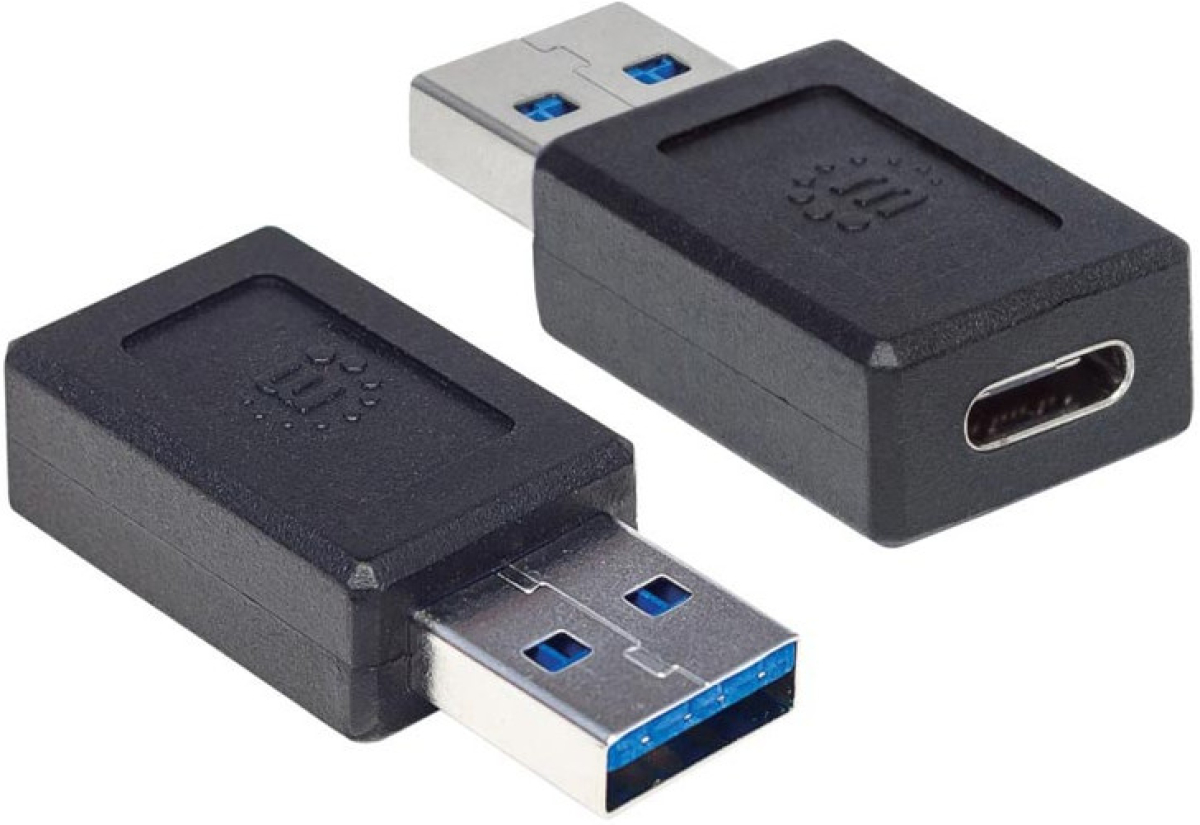 USB 3.1 конвертор-адаптер, USB-A мъжки към USB-C женски, черенна ниска цена с бърза доставка - BestPC.BG