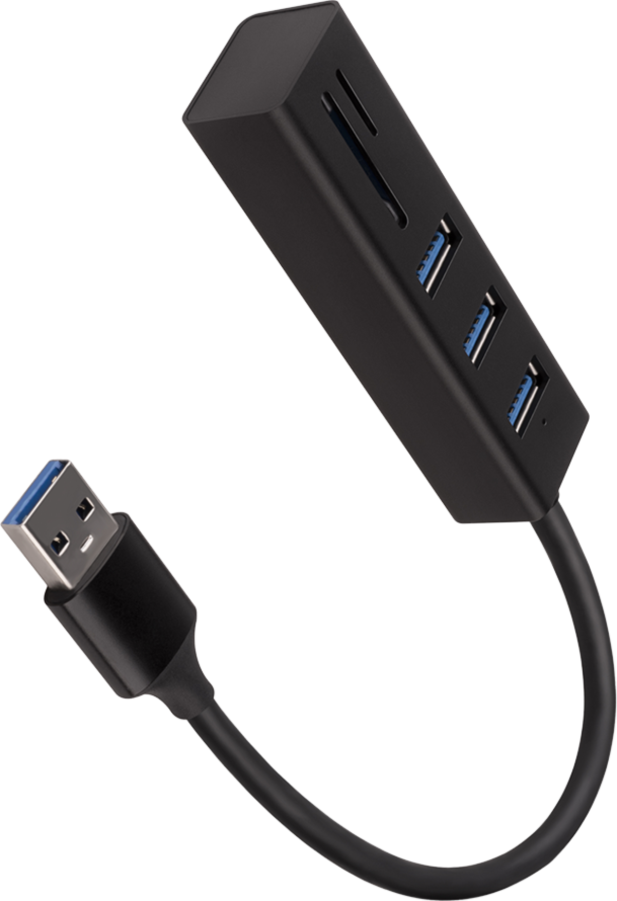 USB Хъб AXAGON HMA-CR3A, MicroSD, SD, 3x USB 3.2, 0.2 метра кабел, Черенна ниска цена с бърза доставка - BestPC.BG