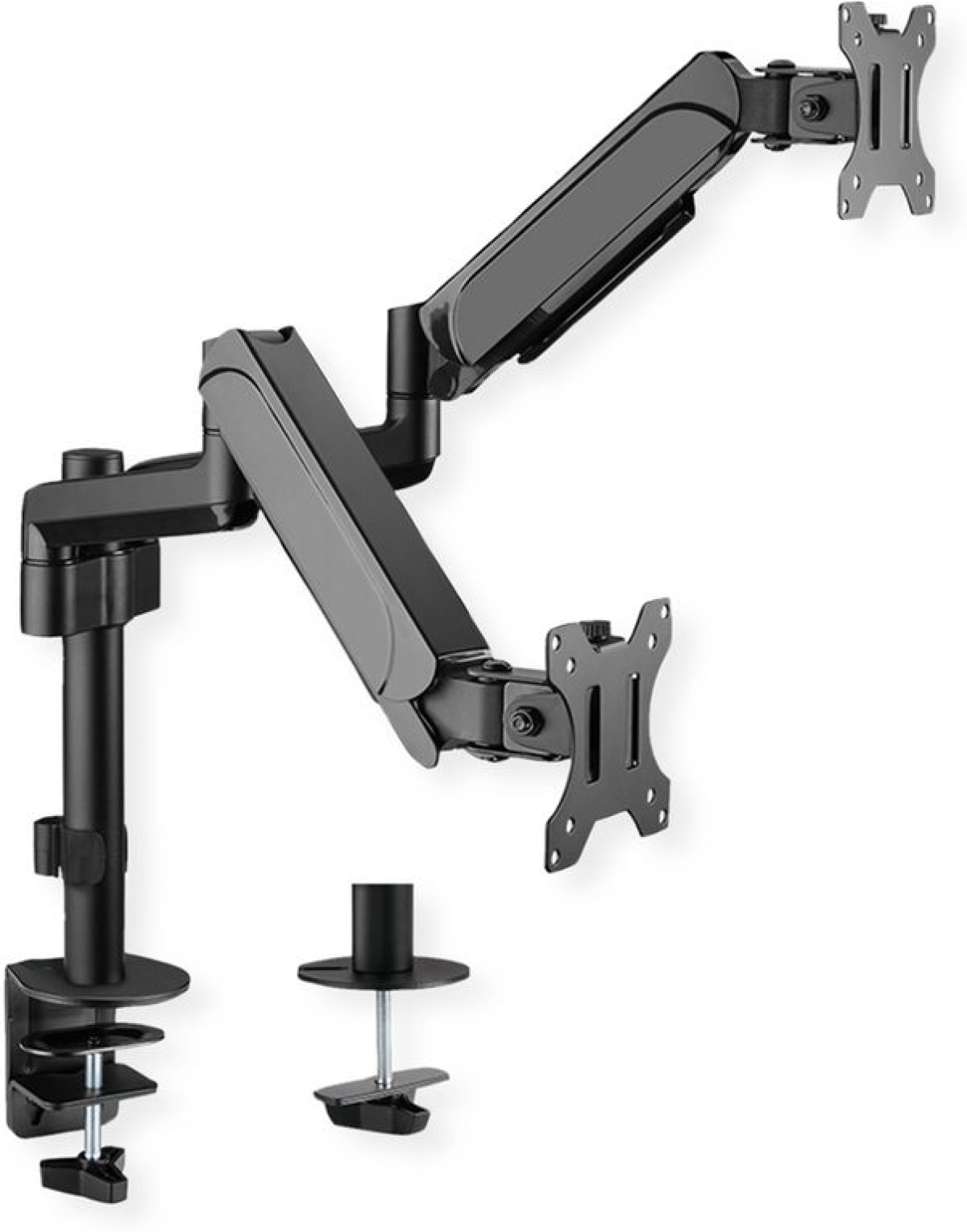 VALUE 17.99.1182 :: Пневматична стойка за два монитора, пилон, до 2 x 9 кг.на ниска цена с бърза доставка - BestPC.BG