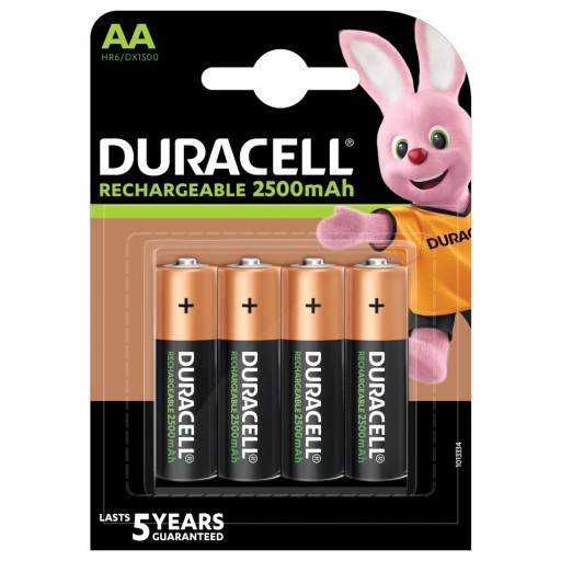 Акумулаторна батерия DURACELL R6 AA, 2500mAh NiMH, 1.2V, 4 бр. в опаковка на ниска цена с бърза доставка - BestPC.BG