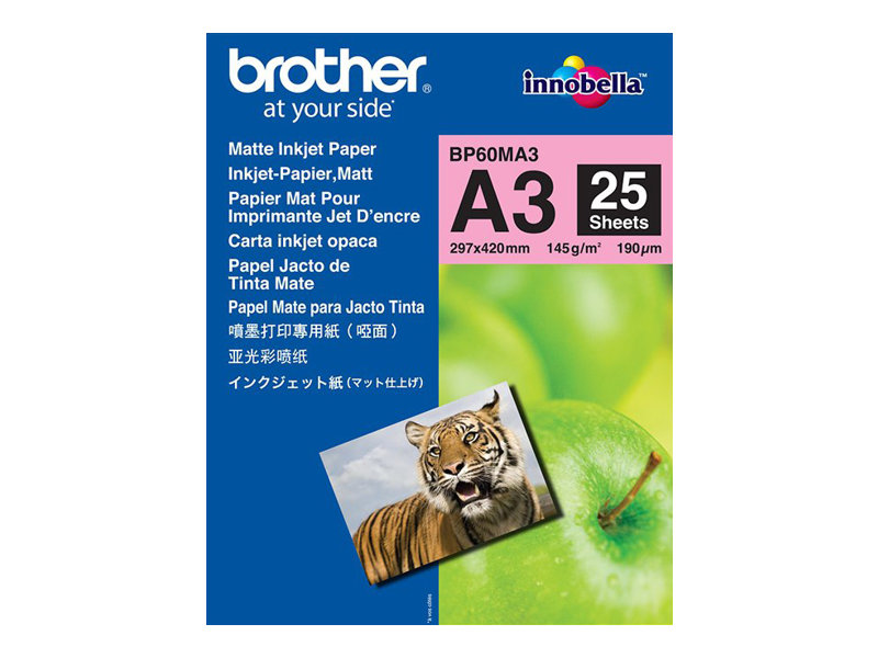 Хартия за принтер BROTHER BP-60MA3 inkjet paper A3 25BL 190g-qm for MFC-6490CW 6890CDWна ниска цена с бърза доставка - BestPC.BG