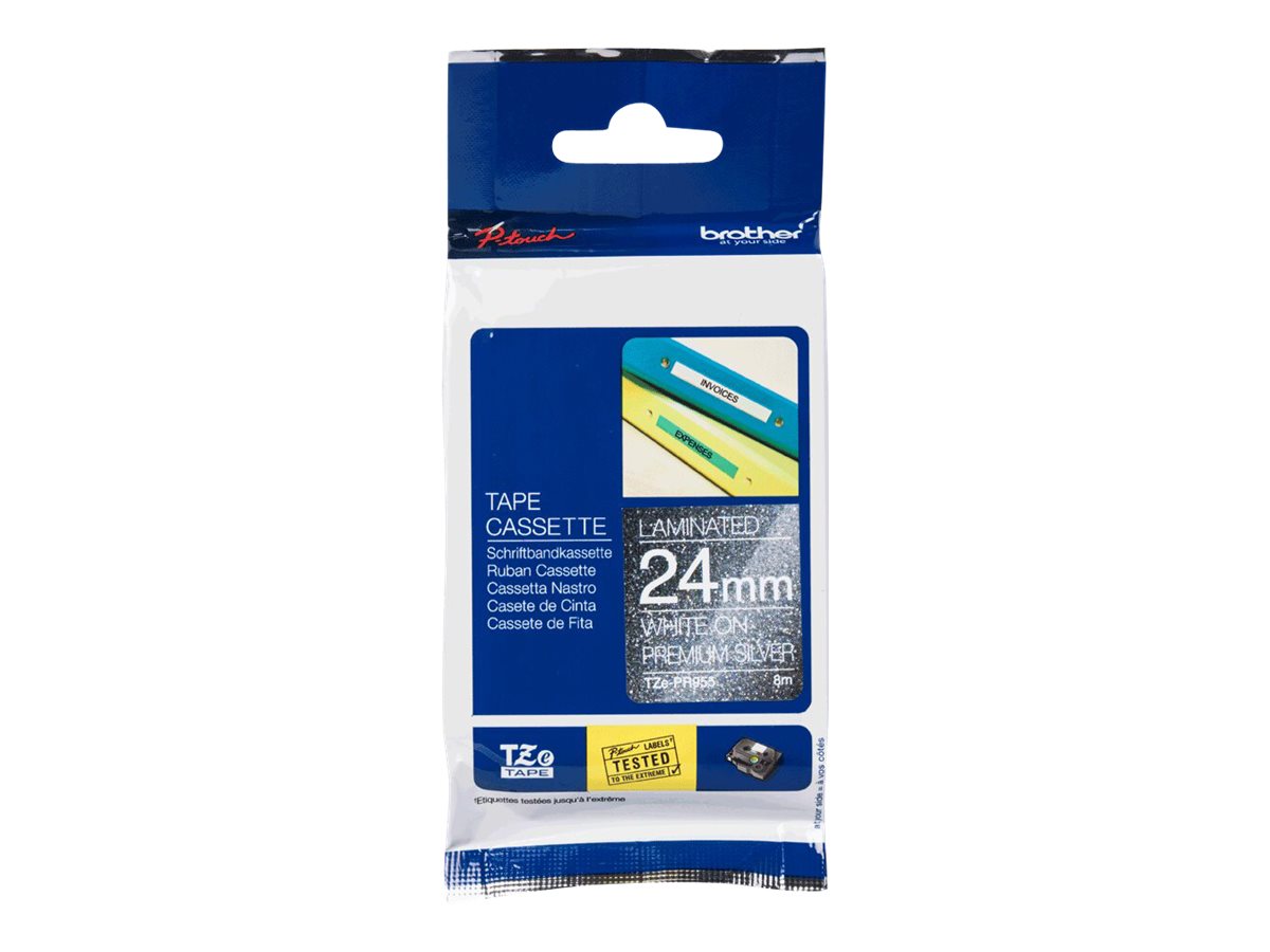 Касета за етикетен принтер BROTHER TZEPR955 Tape cassettes 24 mm bandwidth Premium silber Whiteна ниска цена с бърза доставка - BestPC.BG