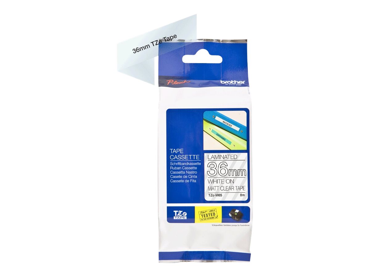 Касета за етикетен принтер BROTHER TZeM65 tape black on blank surface 36mmна ниска цена с бърза доставка - BestPC.BG