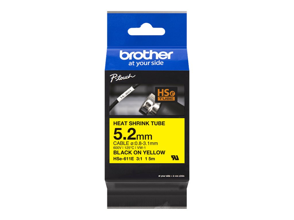 Касета за етикетен принтер BROTHER Heat Shrink Tube Black on Yellow 5.2mmна ниска цена с бърза доставка - BestPC.BG