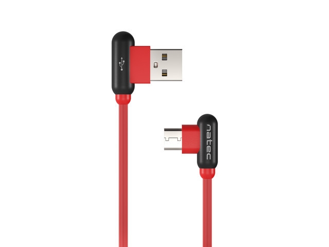 Кабел/адаптер Natec USB-C(M) -- USB-A (M) 2.0 cable 1m. Angled left-right Redна ниска цена с бърза доставка - BestPC.BG