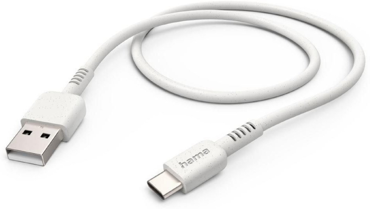 Кабел/адаптер HAMA Eco, USB Type-A към USB Type -C, 1 м, 480 Mbps, Бялна ниска цена с бърза доставка - BestPC.BG