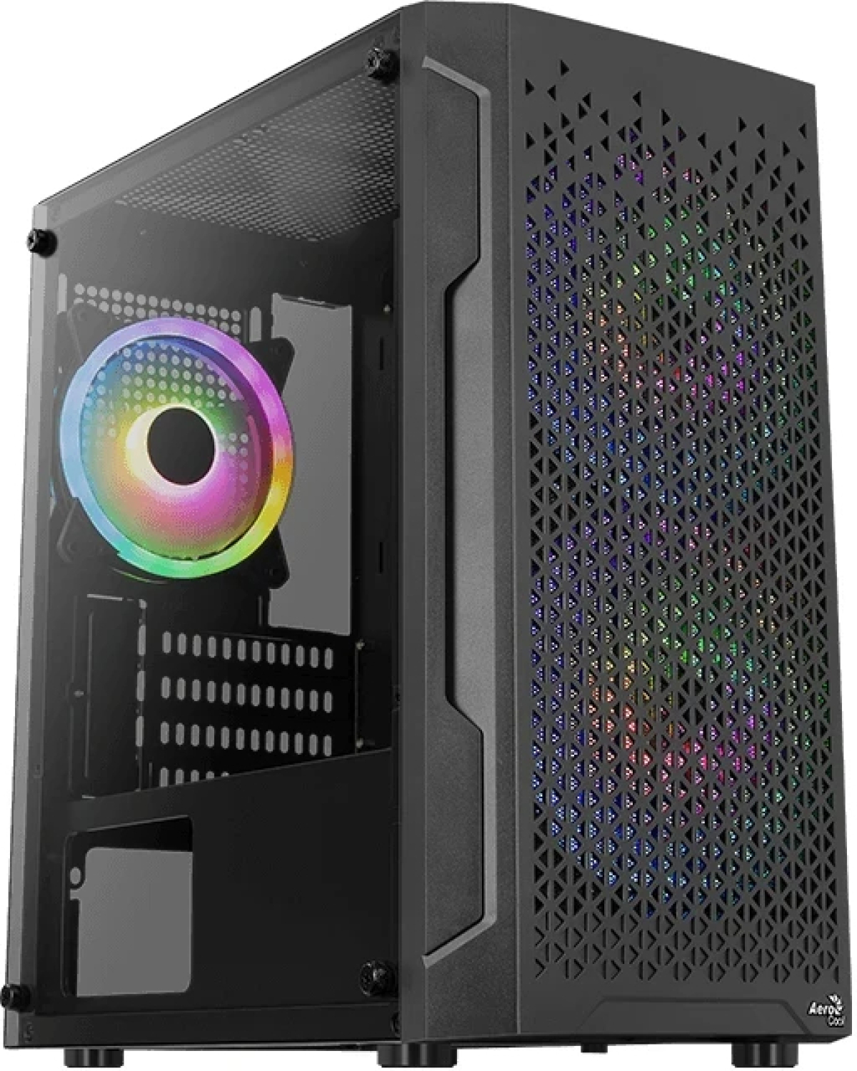 AeroCool кутия Case mATX - Trinity Mini-G-BK-v3 - 3 fans included, Tempered Glassна ниска цена с бърза доставка - BestPC.BG