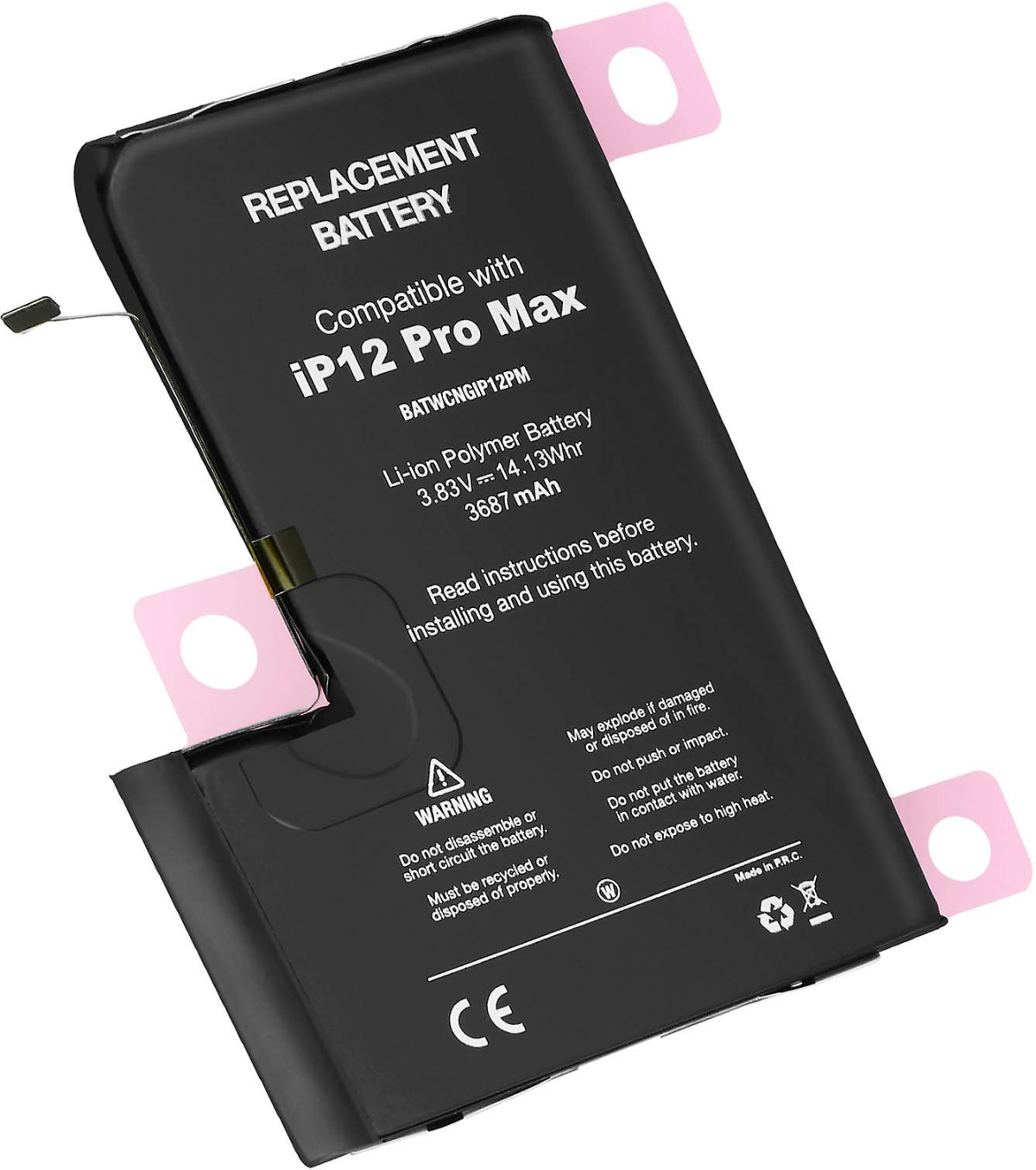 Батерия за смартфон Apple 12 Pro Max, 3.83V, 3687mAh, Заместителна ниска цена с бърза доставка - BestPC.BG