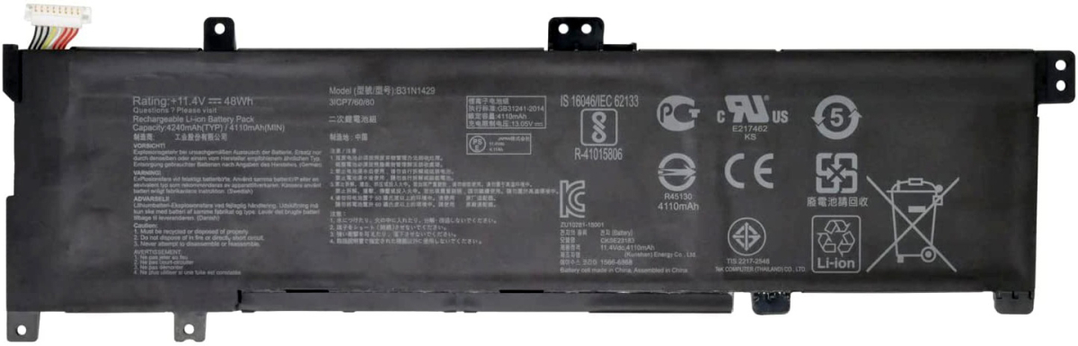 Батерия за лаптоп Asus, 2 клетки, 11.4V, 48Wh, Заместителна ниска цена с бърза доставка - BestPC.BG