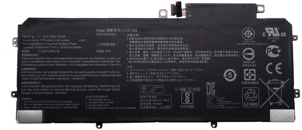 Батерия за лаптоп Asus, 3 клетки, 11.55V, 35Wh, Заместителна ниска цена с бърза доставка - BestPC.BG