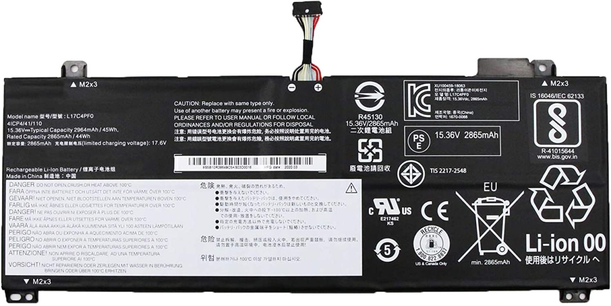 Батерия за лаптоп Lenovo, 4 клетки, 15.36V, 44Wh, Заместителна ниска цена с бърза доставка - BestPC.BG