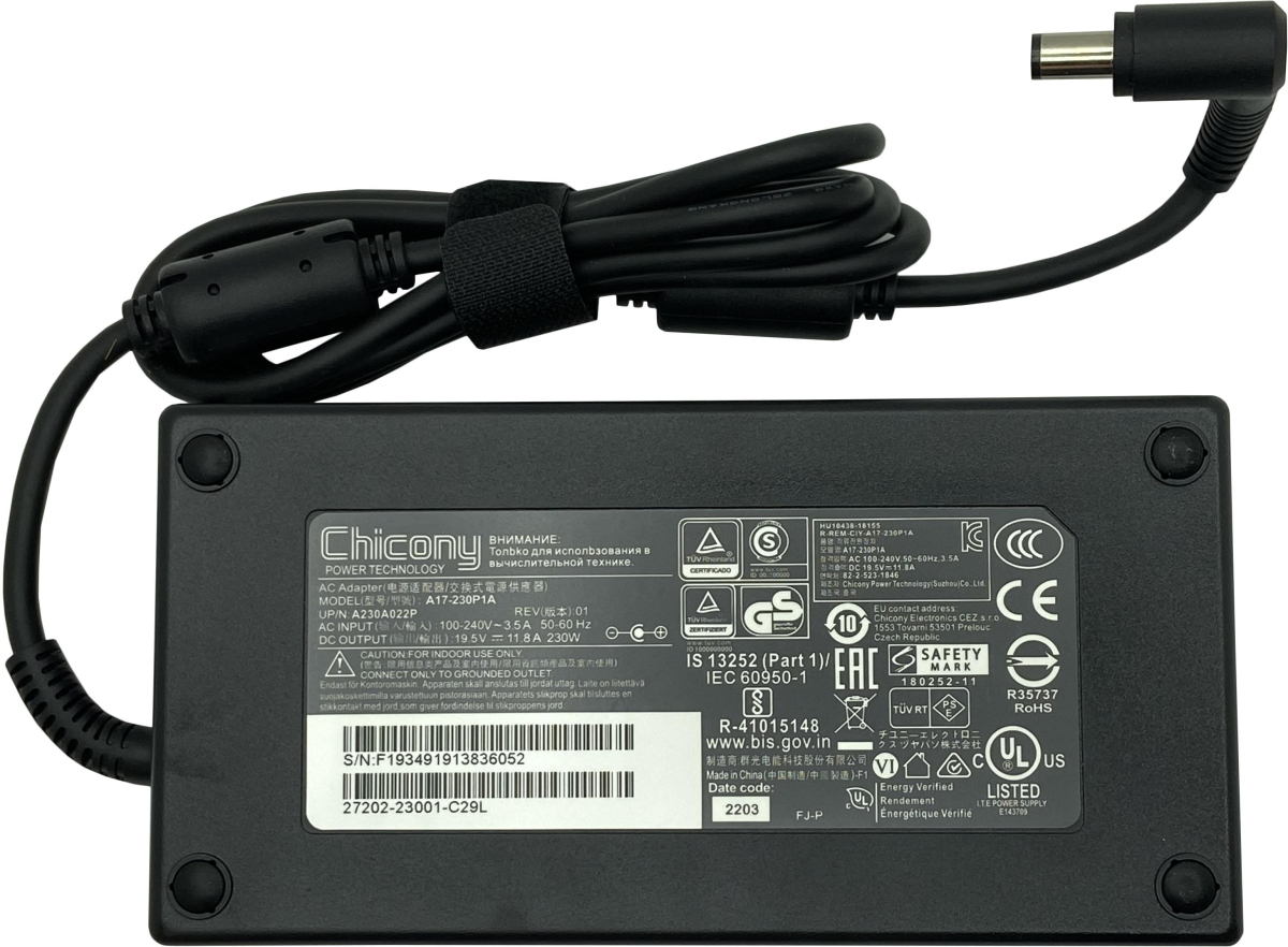 Захранване за лаптоп Acer, 230W, 19.5V, 11.8A, 7.4mm 5.0mm, Заместителна ниска цена с бърза доставка - BestPC.BG